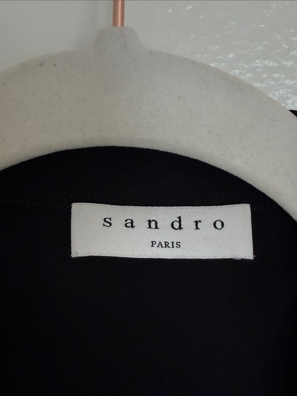 Sandro Dual-material long-sleeved dress US 6 - Picture 7 of 13